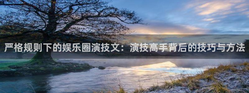 壹号电子娱乐app下载：严格规则下的娱乐圈演技文：演技高手背后的技巧与方法